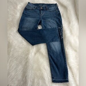 Old Navy straight/DROIT mid rise raw ham ankle jeans
